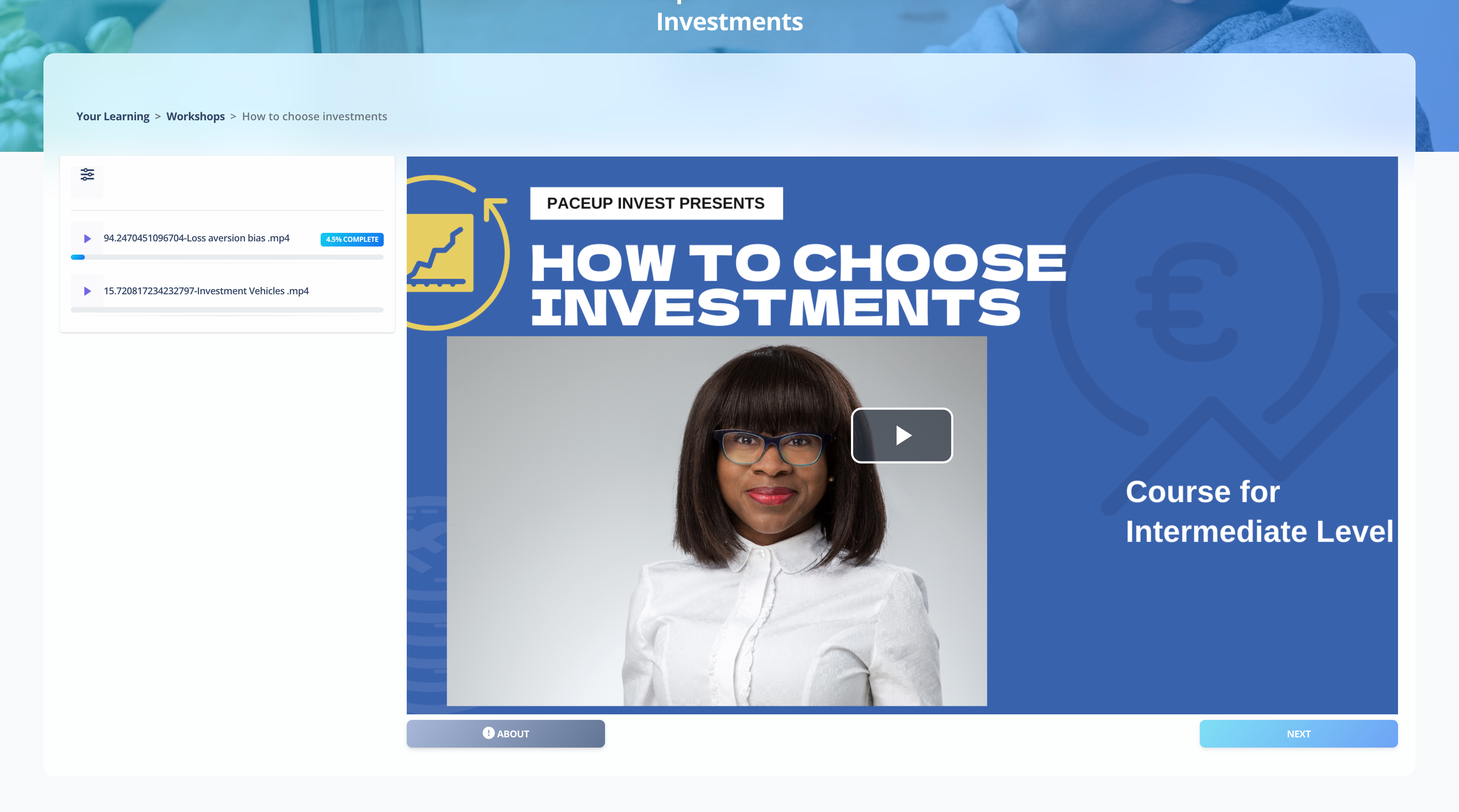 Self-Paced Financial Learning